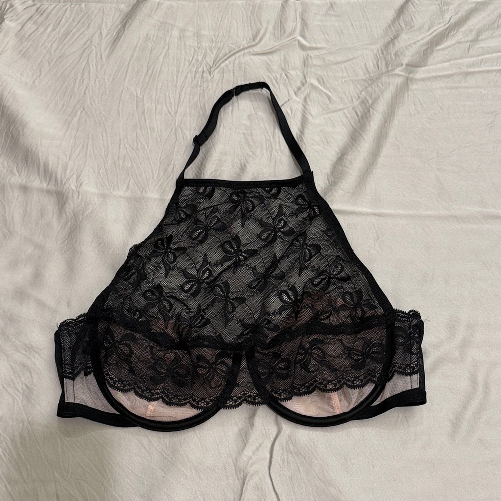 Victoria's Secret Black Lace Halter Bralette